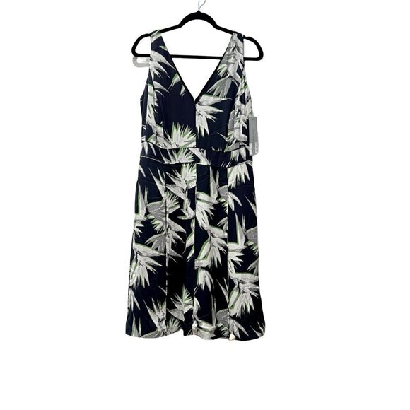 CLASSIQUES ENTIER Paradise print silk v-neck dress Women's Size12 NWT - Picture 4 of 12